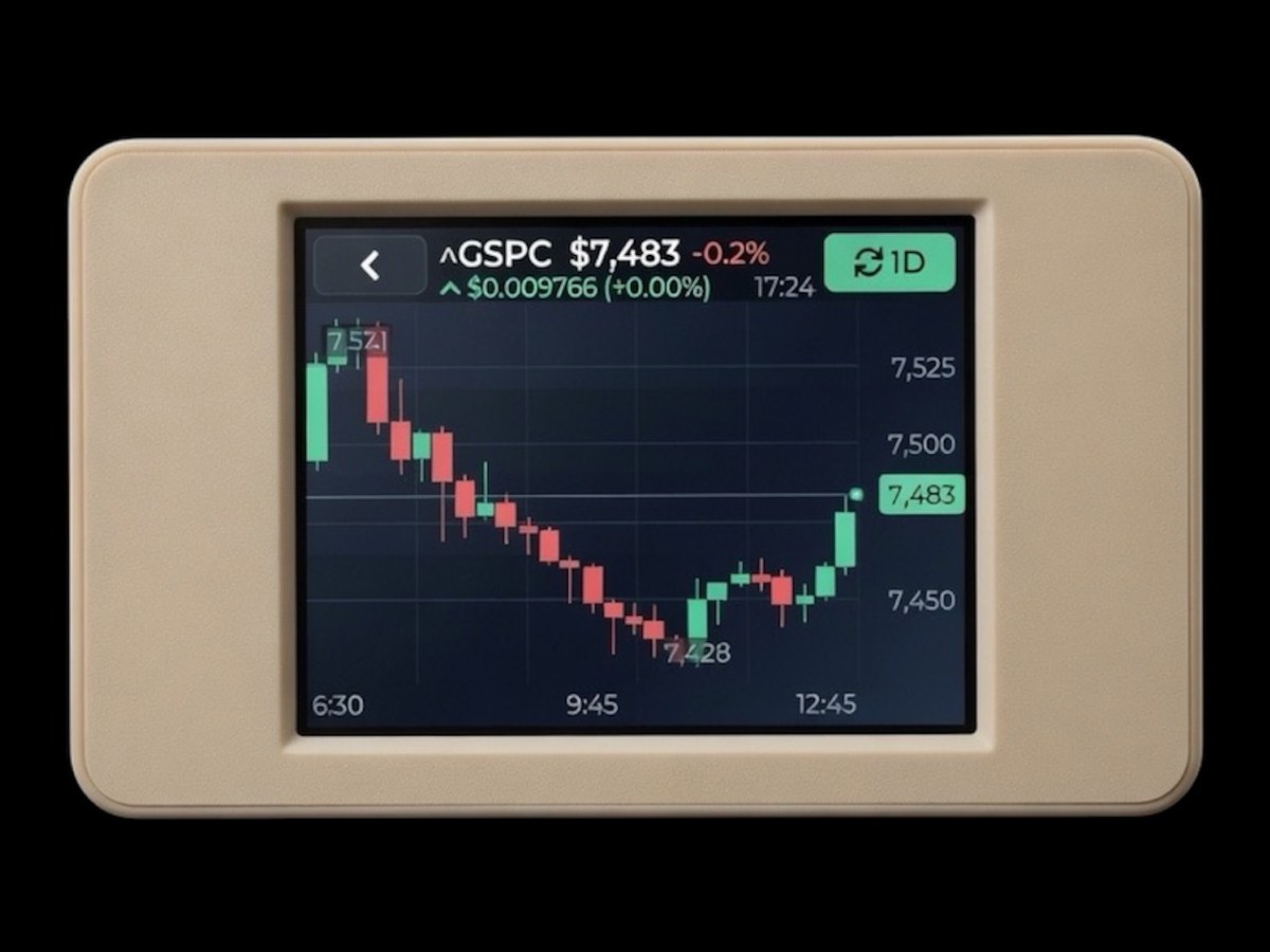 Crabby showing an S&P 500 stock candlestick chart
